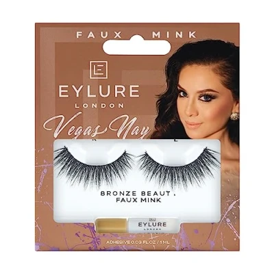 Image of Eylure Vegas Nay Bronze Beauty False Eyelashes, Reusable, Adhesive Included, 1 Pair, Cruelty Free