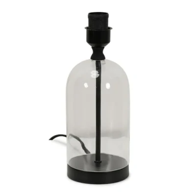 Image of Glass Table Lamp Base Living Room Lighting Bedroom Light Bedside Black