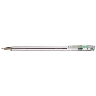 Image of Pentel 0.7 mm Oil Based Ink Slim Barrel Superb Ballpoint Pen Green (Pack of 12 Pens)