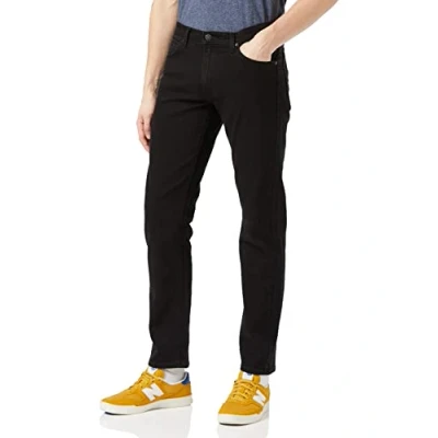 Image of Lee Mens Daren Zip Fly Jeans, Black Rinse, 34W / 34L UK