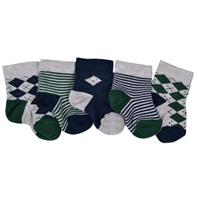 Image of 5 pairs of Argyle &amp; Stripes Baby Boys Socks Age 3 6 months