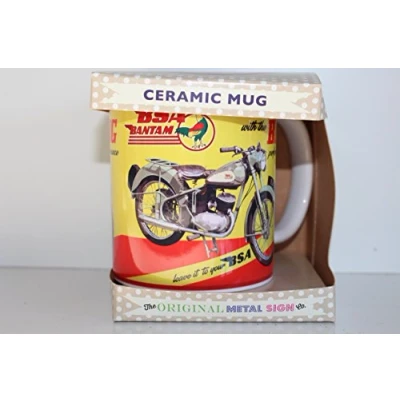 Image of Original Metal Sign Co Classic BSA Bantam Motorbike Retro Art Ceramic Mug in Gift Box