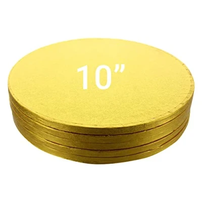 Image of Culpitt Cake Boards, Gold 10&quot; Drum, Round 10 Inch (254mm) 0.5 (13mm) Thick Pack of 5
