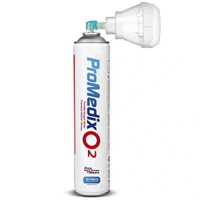 Image of Promedix PR 994 Portable Oxygen Inhaler 12L in a Can 99.4% with Mouthpiece (Lot de 1)