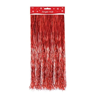 Image of The Home Fusion Company Christmas Xmas Decoration Angel Hair Tinsel Lametta White Red Silver Gold