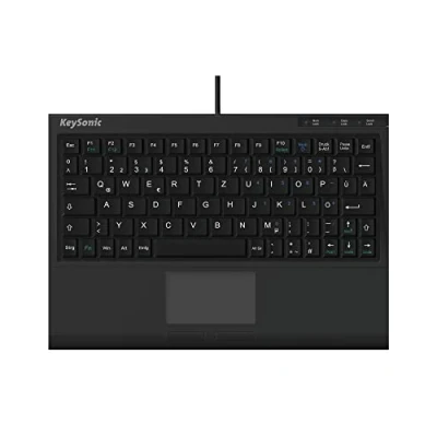 Image of ICY BOX KeySonic Extra Mini Keyboard with Touchpad, USB Cable (2 m), Full Key Circumference, SoftSkin, ACK 3410 (DE)