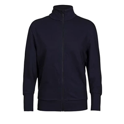 Image of Icebreaker Women&#039;s Central II Long Sleeve Zip Top Thermal Merino Wool Mid Layer Midnight Navy, M