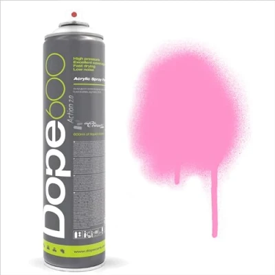 Image of Action 2.0 Dope Spray Paint 600ml High Pressure Fast Drying Multi Colour Full Coverage Formula (Shock Pink D 040)