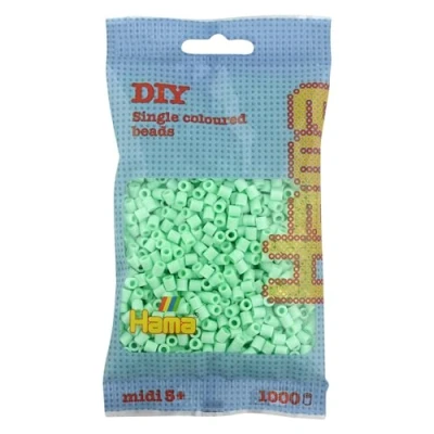 Image of Hama Beads Bag Approx. 1000 Midi Fuse Mosaic Decoration Arts &amp; Craft for Creative Children Ages 5+ Pastel Mint