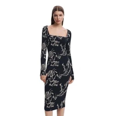 Image of Desigual VALENCIA women&#039;s Long Dress in Black