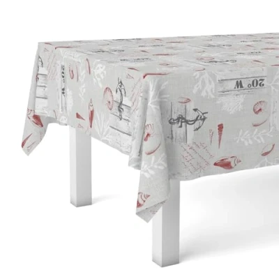 Image of Martina Home NARCEA Oilcloth Tablecloth 240 x 140 Red