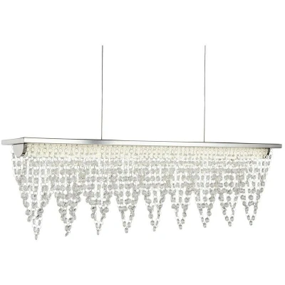 Image of LED 1 Ceiling Pendant Bar Light Chrome, Clear with Crystals
