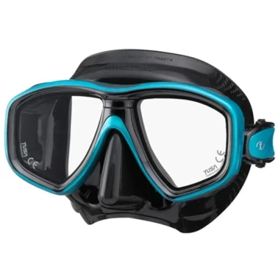 Image of Tusa M 212 Freedom CEOS Diving Mask Snorkel Goggles Silicone Black/Ocean Green
