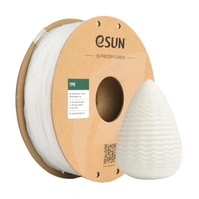 Image of eSUN Flexible TPE Filament 1.75mm, High Elasticity 3D Printer 83A, Dimensional Accuracy +/ 0.05mm, 1KG Spool (2.2 LBS) Printing for Printers, Natural