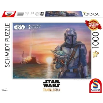 Image of Schmidt Thomas Kinkade: Disney Star Wars The Mandalorian A New Direction 1,000 Pieces Jigsaw Puzzle Ages 12+ , 30 x 60 inch, Black White 1717