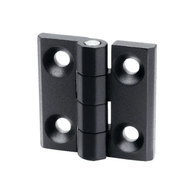 Image of Ganter Normelemente GN 237 ZD 40 A SW Hinge, Black, Textured Matte, Length l1: 40mm l2: 40mm, Set of 2 Pieces
