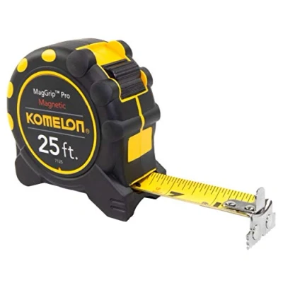 Image of Komelon 7125 Monster Maggrip 25 Foot Measuring Tape with Magnetic End, Yellow, 25ft Blade