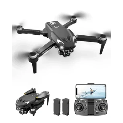 Image of E SMARTER Mini Drone with Camera, Foldable 1080P Adjustable Dual Camera 50x Zoom Lens, Gesture Control, 2 Batteries, Brushless Motor for Kids Christmas Gifts, Adults, Beginners