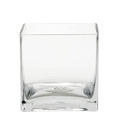 Image of FLORALCRAFT® 14cm Cube Vases, Heavy Modern Contemporary Flower Vase