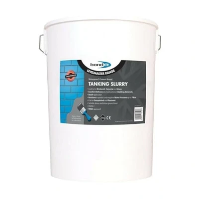 Image of Bond ItTanking Slurry Grey 20Kg With Mixing Bucket Tub Waterproofer Damp Proofing Masonry Cement cementitious waterproof coating designed for use below and above, retaining walls, tanks.