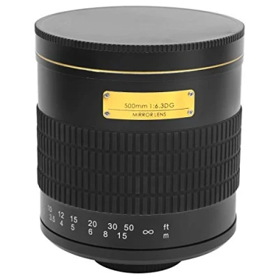 Image of Telephoto Mirror Lens, Large Aperture Camera Prime Lens for Canon EF Mount (Black)