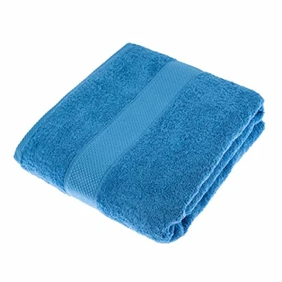 Image of HOMESCAPES Cobalt Blue Turkish Cotton Jumbo Towel Super Soft Thick &amp; Absorbent 500 GSM Heavy Weight for everyday Luxury