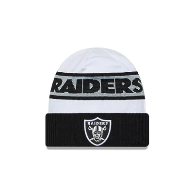 Image of New Era Las Vegas Raiders NFL 2023 Sideline Tech Knit OTC White Beanie