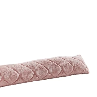 Image of Catherine Lansfield Cosy Diamond Faux Fur Door Draught Excluder Blush Pink