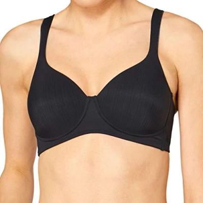Image of Triumph Women&#039;s contemporary Soft+Cotton P T Shirt Bra, Black, 38DD