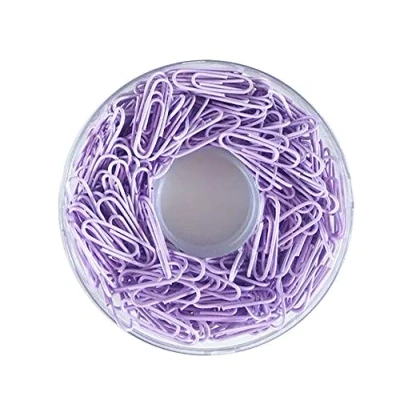 Image of Pack of 200 Purple Binder Clips Classic Paperclips Metal Paper Bookmark Pin Stationery Office Supplies