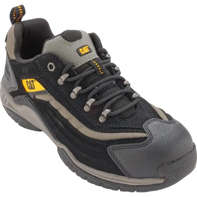 Image of CAT 7025 Moor Men&#039;s Black Nubuck Safety Trainers Size 8