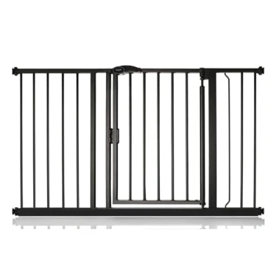 Image of Safetots Pressure Fit Self Closing Stair Gate, 125.4cm 132.4cm, Matt Black, Auto Baby Safety Barrier for Toddler, Easy Installation