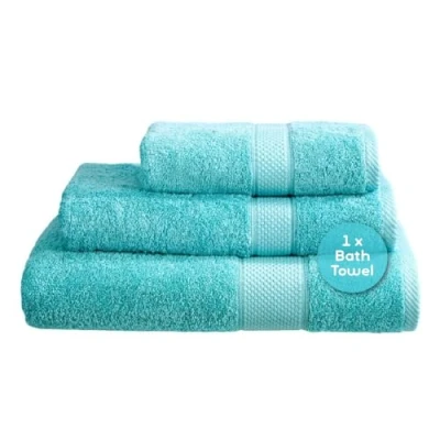 Image of Linens Limited Turkish Cotton Bath Towels, Large Sheet for Shower, Beach and More, Soft Luxurious, Super Absorbent, Machine Washable (Turquoise)