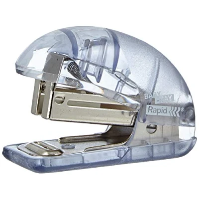 Image of Rapid F4 Baby Ray Mini Stapler, 10 Sheet Capacity, 1000 x Staples Included, Compact Design, Transparent, 10184030