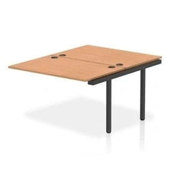 Image of Impulse Bench B2B Ext Kit 1200 Black Frame Office Desk Oak