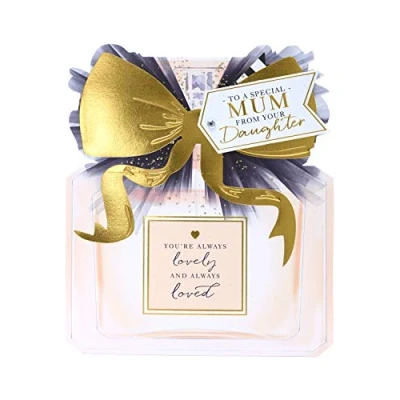 Image of UK Greetings Mother&#039;s Day Card from Daughter With Envelope Perfume Bottle Design