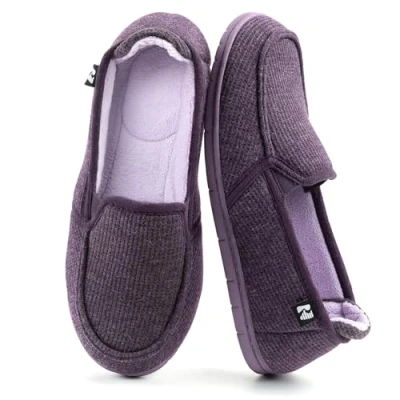 Image of RockDove Women&#039;s Two Tone Hoodback Slipper with Removable Insole, Size 7 UK Women, Eggplant
