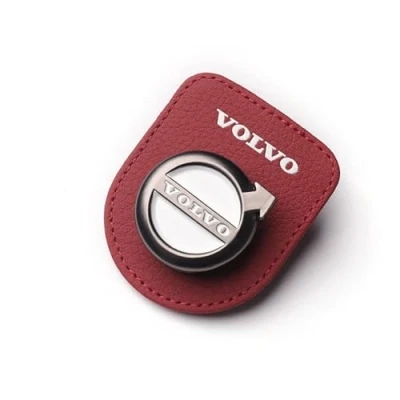 Image of ZENCIX Leather, Car Sunglasses Holder, For Volvo XC60 S40 S60 S90 XC40 XC70 XC90 V40 V60 V90 S80 S80L, Sun Visor Glasses Clip, Ticket Card Interior Decoration Accessories,Red
