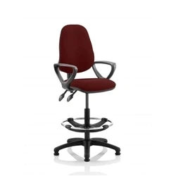 Image of Eclipse Plus II Lever Task Operator Chair Chilli +Arms Draughtsman Kit