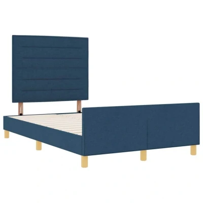 Image of vidaXL Blue Fabric Bed Frame 120x200 cm