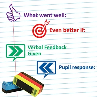 Image of 4 in 1 Self Inking Teacher Stamp Verbal Feedback Given, Pupil Response, Even Better If: (EBI), What Went Well: (WWW).