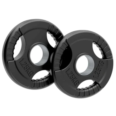 Image of Olympic Weight Plates, Rubber Tri Grip Barbell Sets, Powerlifting &amp; Bodybuilding Weights Home Gym Equipment for Strength Training Workouts by Body Revolution (1.25kg Pair)