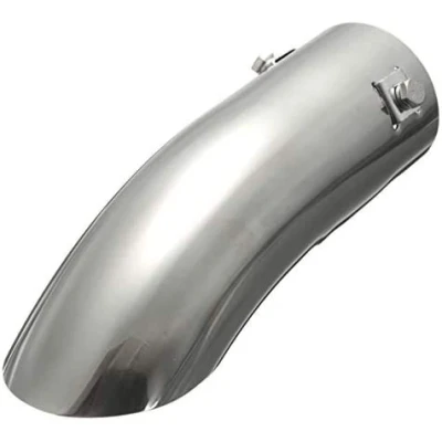 Image of C FUNN Chrome 60mm Car Curved Exhaust Tail Tip End Pipe Blow Down Bumper Trim Steel