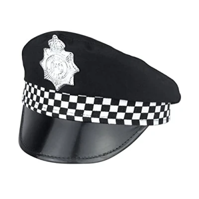 Image of labreeze Adult Policeman Hat Cop Police Panda Peak Cap Fancy Dress Party Accessory