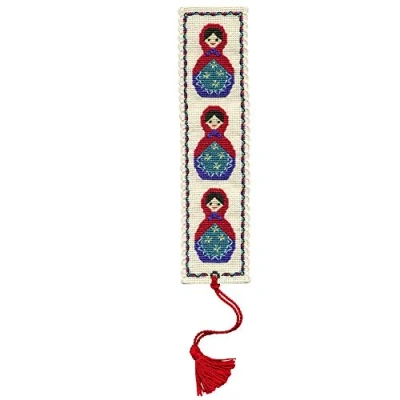 Image of Textile Heritage Russian Dolls A Counted Cross Stitch Bookmark Kit