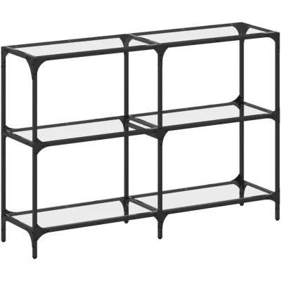 Image of vidaXL Console Table with Transparent Glass Top 118.5x30x81 cm Steel