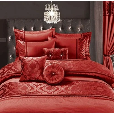 Image of EHD Casablanca Embroidered Style Luxurious Matching Round Filled Cushion (Red, 30cm)