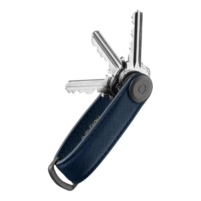 Image of Orbitkey Saffiano Leather Key Organiser Oxford Navy