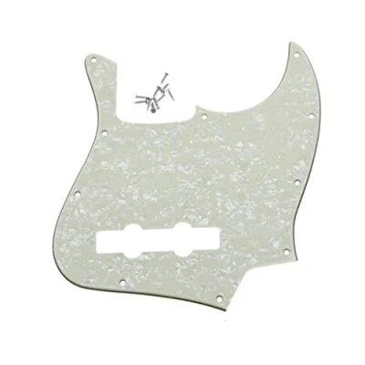 Image of KAISH 4 String J Bass Style Pickguard Pick Guard Scratch Plate for USA/Mexico Jazz Aged Pearl