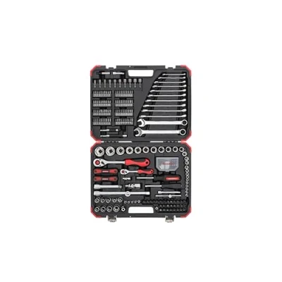 Image of GEDORE red 232 piece Socket spanner set, 1/2&quot; 1/4&quot; drive, Adapter tool, Ratchet sockets bit holder bits, R69003061
